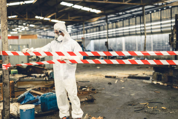 Professional Sewage Cleanup technician working in Riverton, UT